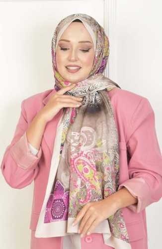 BURDEN İPEK - Nilüfer Dafne Desenli Şal Bej