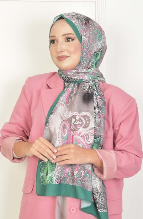 BURDEN İPEK - Nilüfer Dafne Desenli Şal Zümrüt BURDEN İPEK - Nilüfer Dafne Desenli Şal Zümrüt