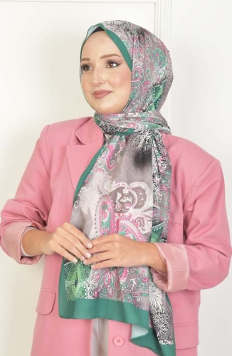 BURDEN İPEK - Nilüfer Dafne Desenli Şal Zümrüt