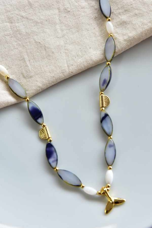 BURDEN İPEK - El Yapımı Okyanus Kolye Mavi