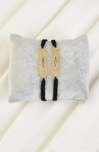 BURDEN İPEK - Örme İp Bileklik Kutup Yıldızı Siyah