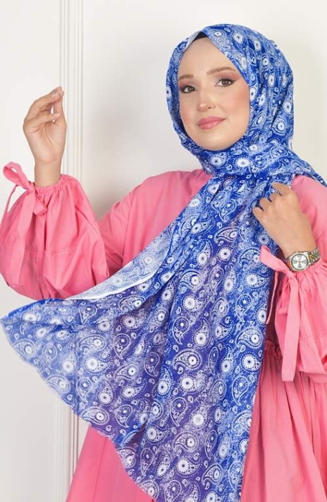 BURDEN İPEK - Pamuk Desenli Şal Saks