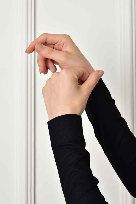 BURDEN İPEK - Plain Hijab Cuff Black