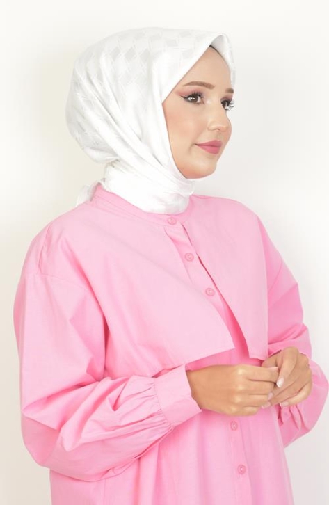 BURDEN İPEK - Platin Dama Desen Eşarp Beyaz