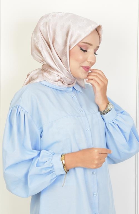 BURDEN İPEK - Platin Dama Desen Eşarp Bisküvi Beji