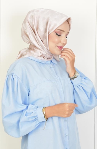 BURDEN İPEK - Platin Dama Desen Eşarp Bisküvi Beji