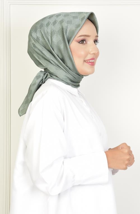 BURDEN İPEK - Platin Dama Desen Eşarp Gölge