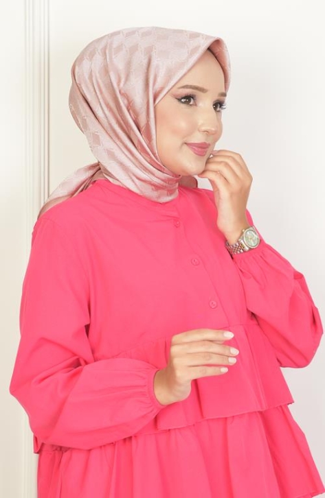 BURDEN İPEK - Platin Dama Desen Eşarp Pudra