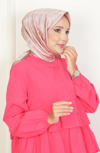 BURDEN İPEK - Platin Dama Desen Eşarp Pudra BURDEN İPEK - Platin Dama Desen Eşarp Pudra