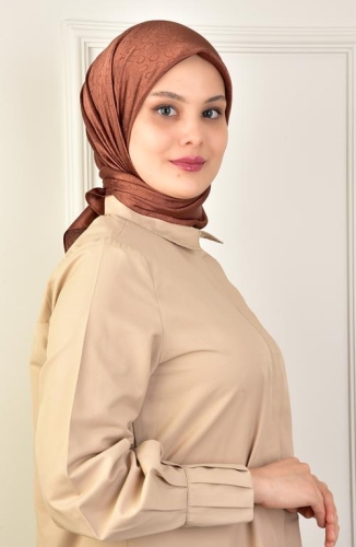 BURDEN İPEK - Platin Damla Eşarp Dsn-2 Kızıl Kahve BURDEN İPEK - Platin Damla Eşarp Dsn-2 Kızıl Kahve