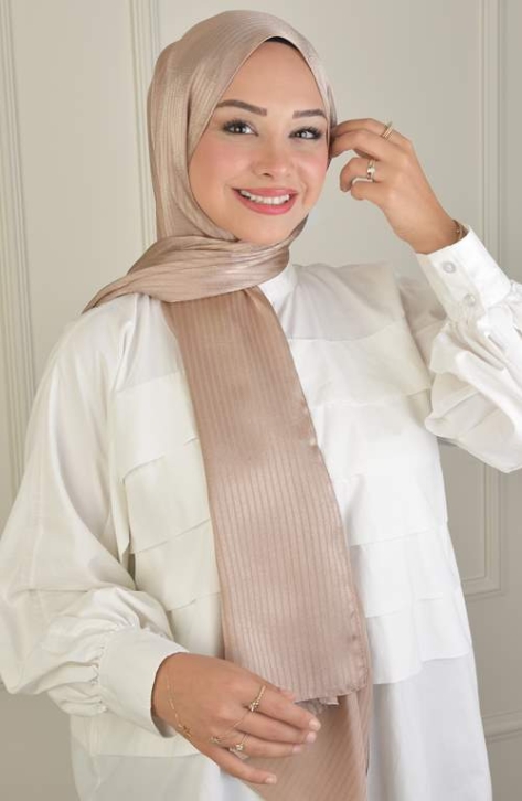 BURDEN İPEK - Platin Desenli Şal D-5 Vizon BURDEN İPEK - Platin Desenli Şal D-5 Vizon