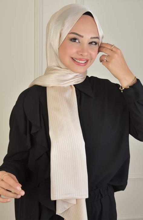 BURDEN İPEK - Platinum Pattern Shawl D-5 Sand Beige BURDEN İPEK - Platinum Pattern Shawl D-5 Sand Beige