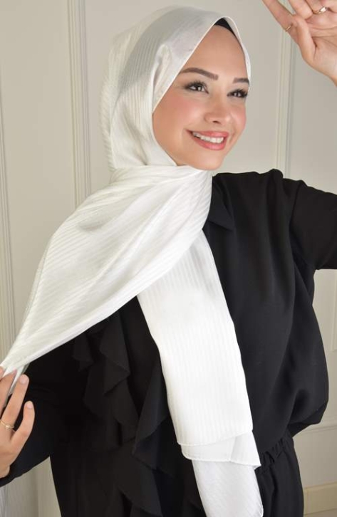 BURDEN İPEK - Platinum Patterned Shawl D-5 Ecru BURDEN İPEK - Platinum Patterned Shawl D-5 Ecru