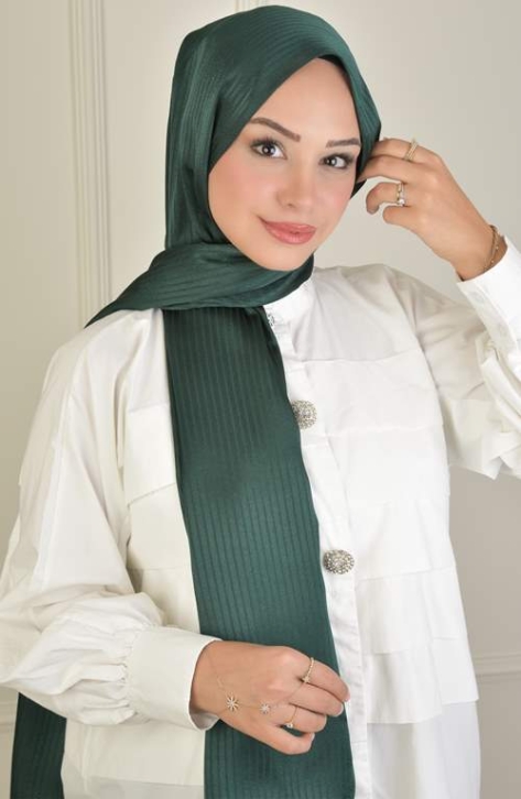 BURDEN İPEK - Platinum Patterned Shawl D-5 Emerald BURDEN İPEK - Platinum Patterned Shawl D-5 Emerald