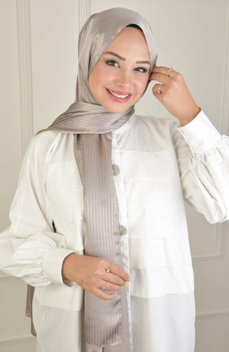 BURDEN İPEK - Platinum Patterned Shawl D-5 Stone BURDEN İPEK - Platinum Patterned Shawl D-5 Stone