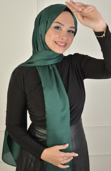 BURDEN İPEK - Platinum Plain Shawl Emerald