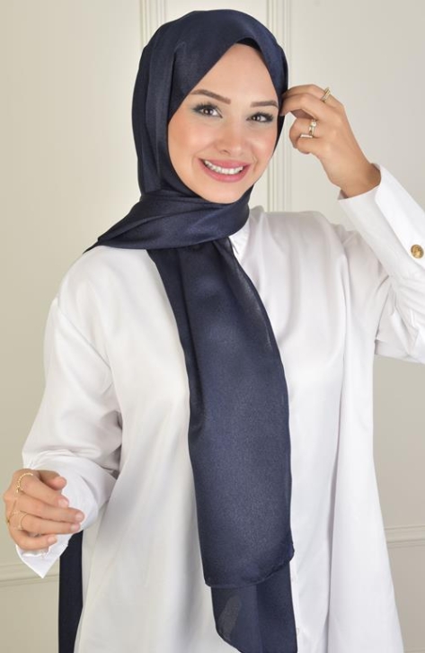 BURDEN İPEK - Platinum Plain Shawl Navy Blue
