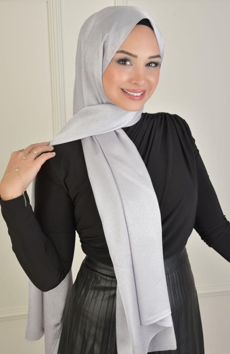 BURDEN İPEK - Platinum Plain Shawl Silver