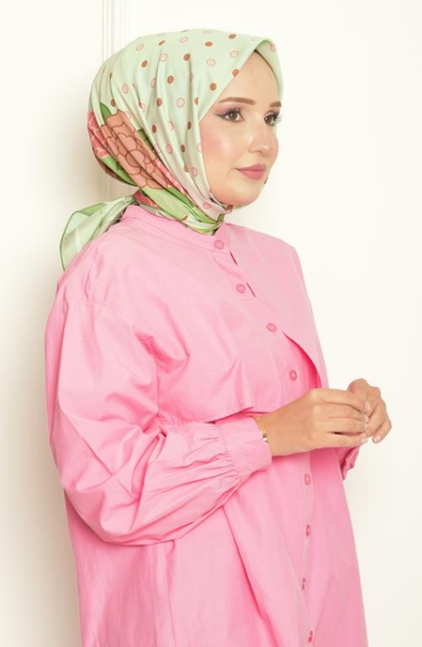 BURDEN İPEK - Puantiyeli Bursa İpeği Desenli Eşarp Mint