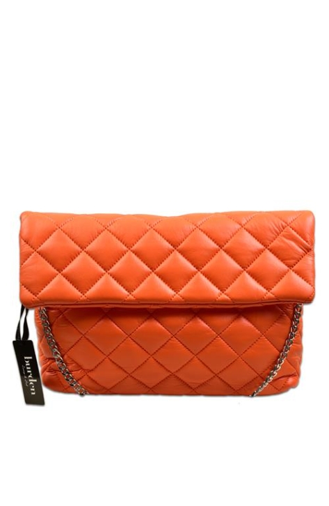 BURDEN İPEK - Quilted Clutch Chain Strap Bag Orange