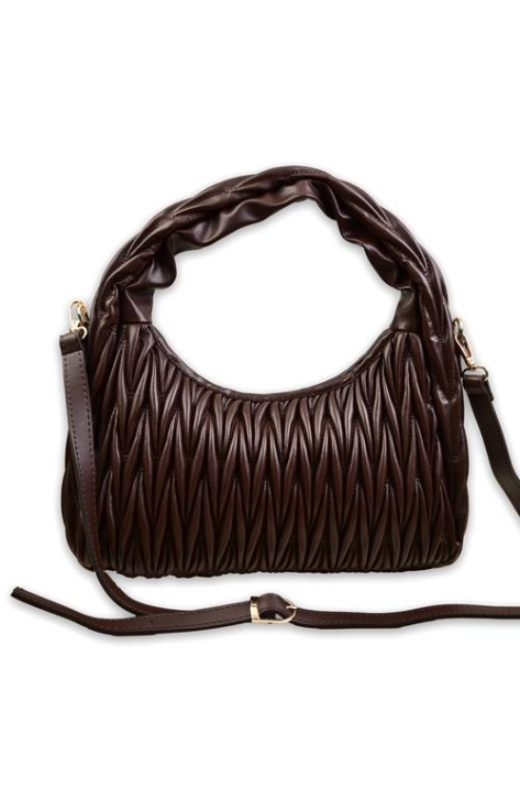 BURDEN İPEK - Sırma El & Omuz Çantası Kahve