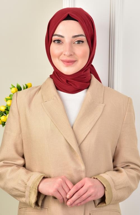 BURDEN İPEK - Soft Breeze Pamuksu Şal Bordo