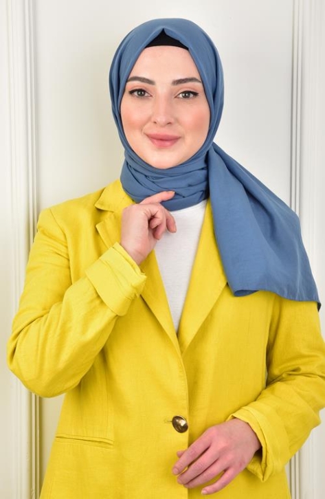 BURDEN İPEK - Soft Breeze Pamuksu Şal İndigo