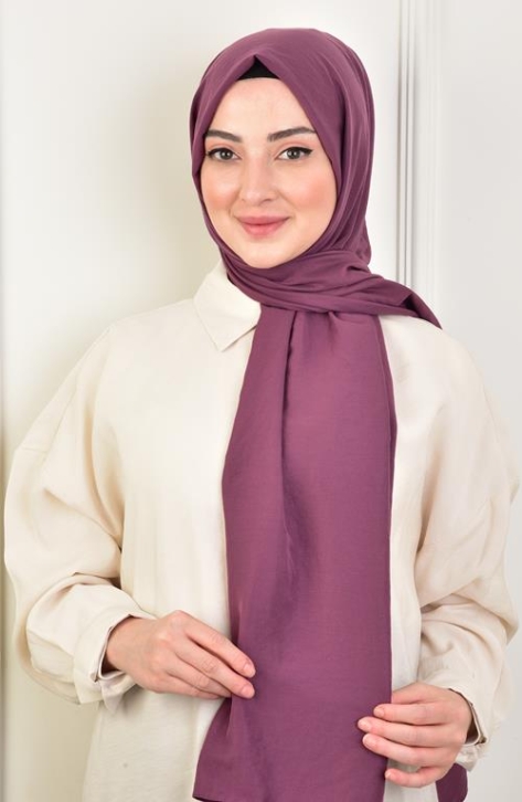 BURDEN İPEK - Soft Breeze Pamuksu Şal Mürdüm