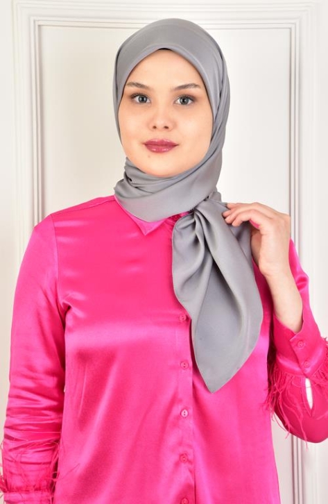 BURDEN İPEK - Soft Rayon Düz Eşarp Antrasit