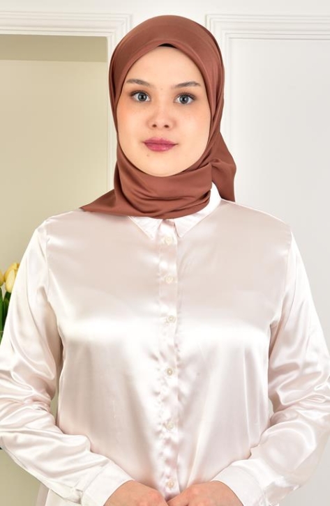 BURDEN İPEK - Soft Rayon Düz Eşarp Kızıl Kahve