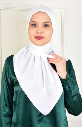 BURDEN İPEK - Soft Rayon Düz Eşarp Optik Beyaz