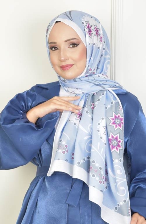 BURDEN İPEK - Stella Soft Pamuksu Desenli Şal Ekru