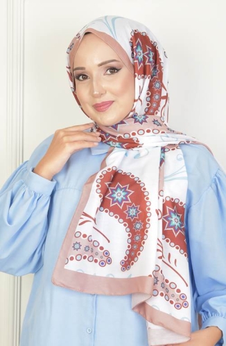 BURDEN İPEK - Stella Soft Pamuksu Desenli Şal Kahve BURDEN İPEK - Stella Soft Pamuksu Desenli Şal Kahve