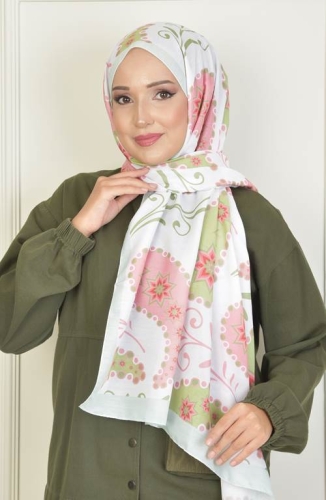 BURDEN İPEK - Stella Soft Pamuksu Desenli Şal Mint Yeşili BURDEN İPEK - Stella Soft Pamuksu Desenli Şal Mint Yeşili
