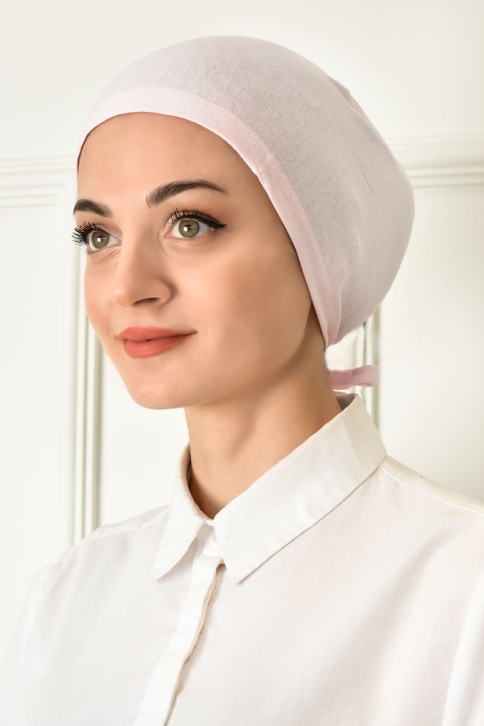 BURDEN İPEK - Stitched Plain Combed Underscarf Light Powder