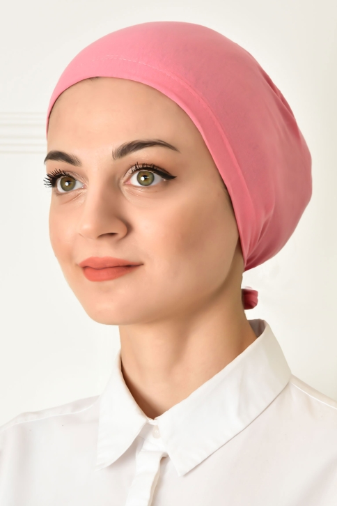 BURDEN İPEK - Stitched Plain Combed Underscarf Rose