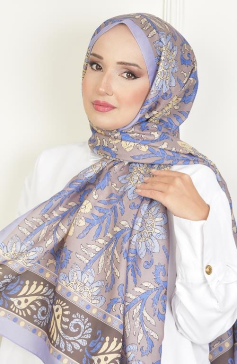 BURDEN İPEK - Sun Soft Pamuksu Desenli Şal Lila BURDEN İPEK - Sun Soft Pamuksu Desenli Şal Lila