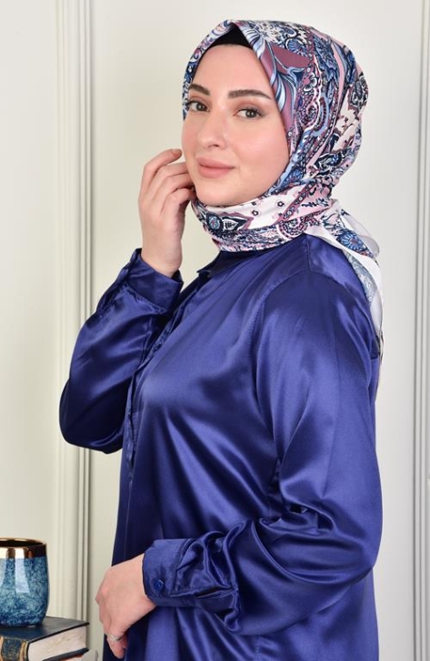 BURDEN İPEK - Twill Karma Desen Eşarp Gül