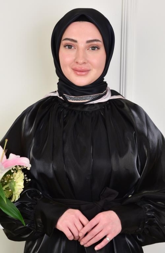 BURDEN İPEK - Twill Monogram Desen Eşarp Siyah