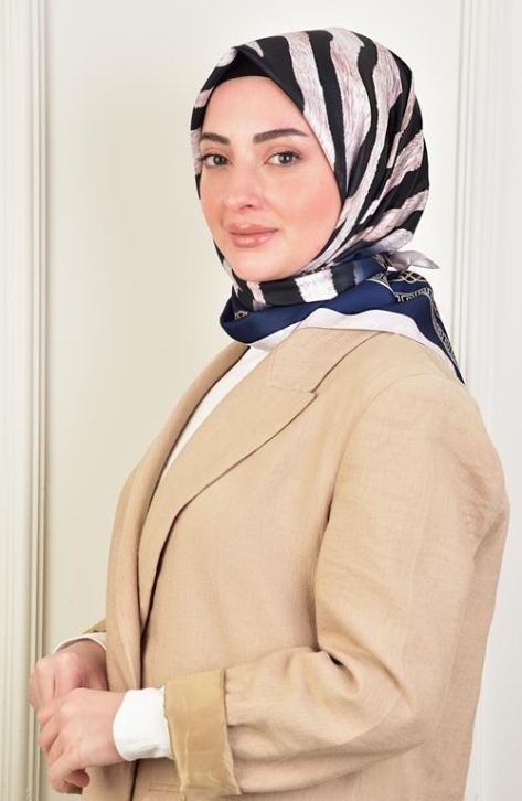BURDEN İPEK - Twill Zebra Desen Eşarp Bej
