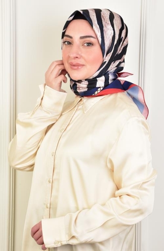 BURDEN İPEK - Twill Zebra Desen Eşarp Kırmızı