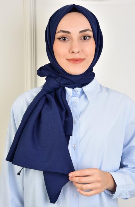 BURDEN İPEK - Vanessa Shawl Navy Blue BURDEN İPEK - Vanessa Shawl Navy Blue