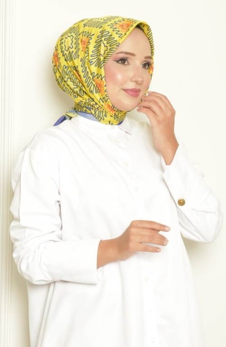 BURDEN İPEK - Zikzak Bursa İpeği Desenli Eşarp Eflatun