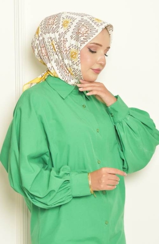 BURDEN İPEK - Zikzak Bursa İpeği Desenli Eşarp Sarı